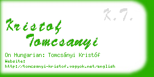 kristof tomcsanyi business card